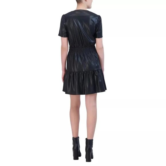 Vigoss Ladies' Faux Leather Dress, Black, Large - Picture 3 of 4